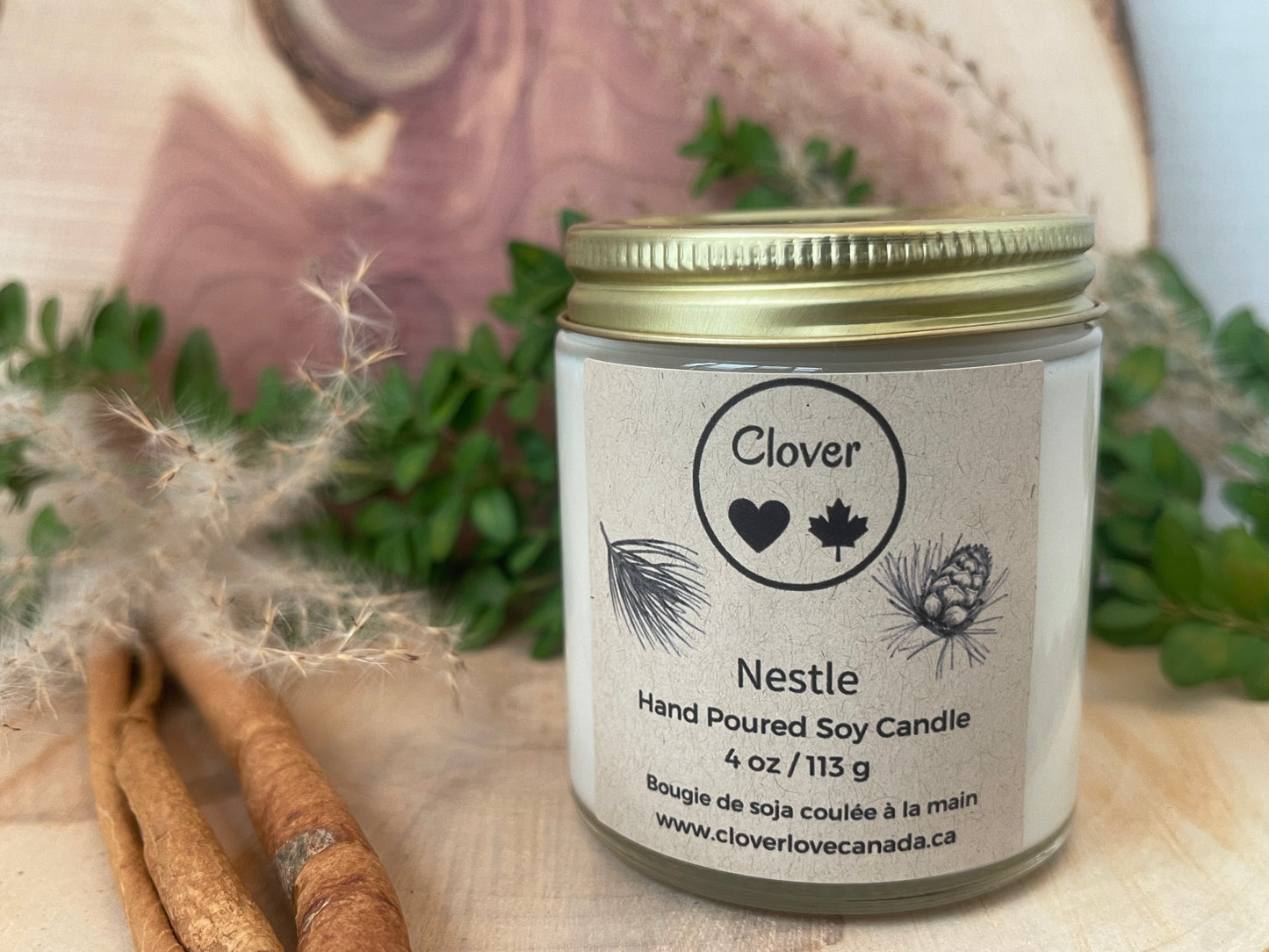 hand poured soy wax candle fragrance Nestle 4 oz