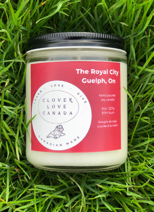 Guelph Ontario hand poured soy scented wax candle fragrance The Royal City 