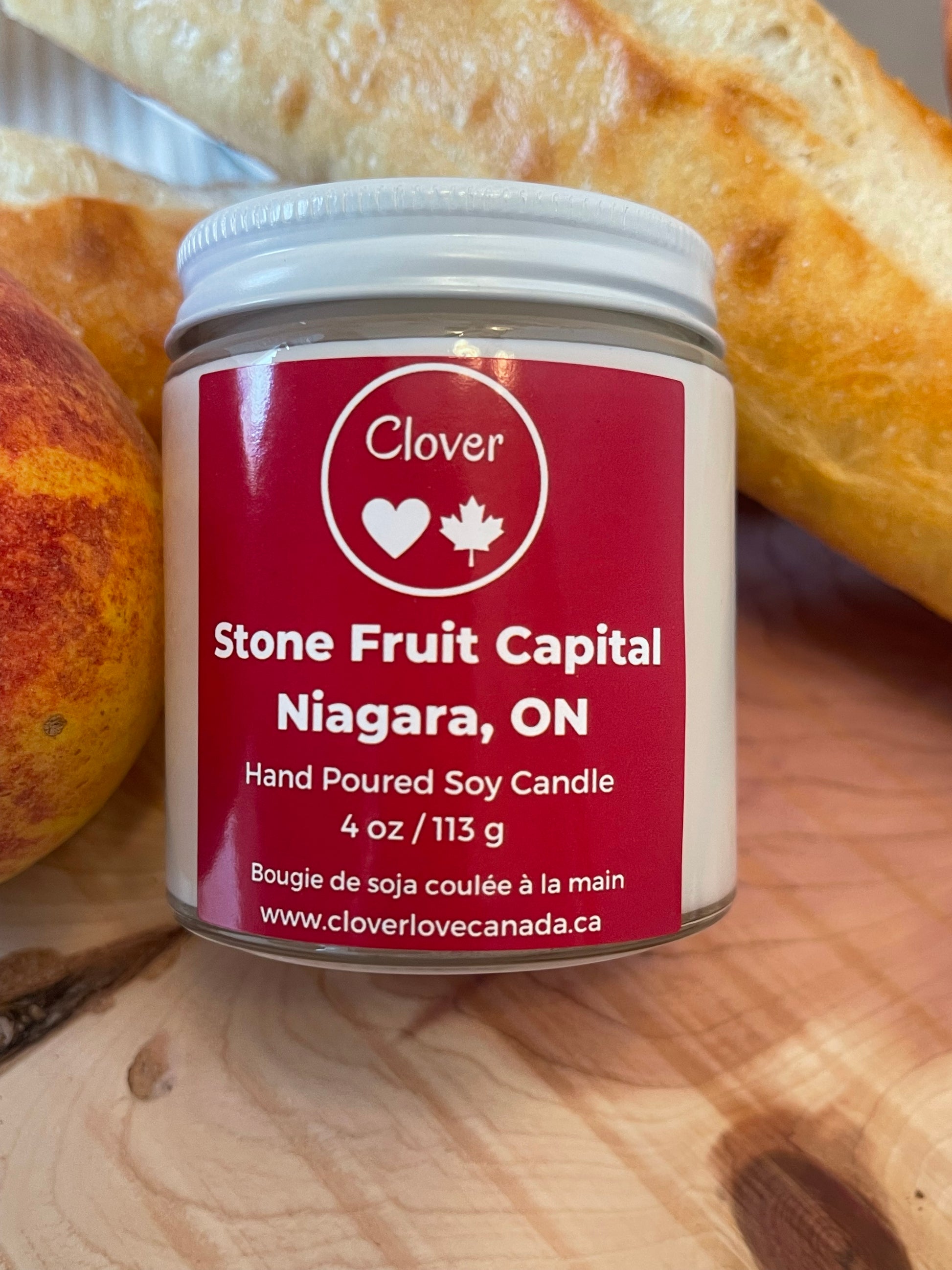 Niagara Ontario hand poured soy wax candle fragrance Stone Fruit Capital 4oz